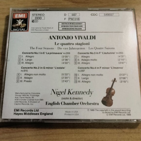 Vivaldi The Four Seasons CD Nigel Kennedy English Chamber Orchestra - Picture 3 of 5